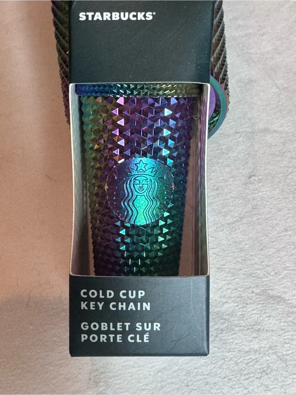 New With Tags Lot Starbucks Oil Slick Rainbow Grande Tumbler Plus Key Chain